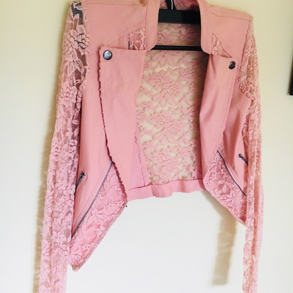 Fancy material girl net outdoor jacket